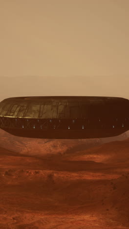 un ovni volando sobre un desierto rojo