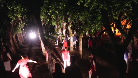 outdoor dance performance in a forest