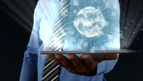 businessman using digital tablet
