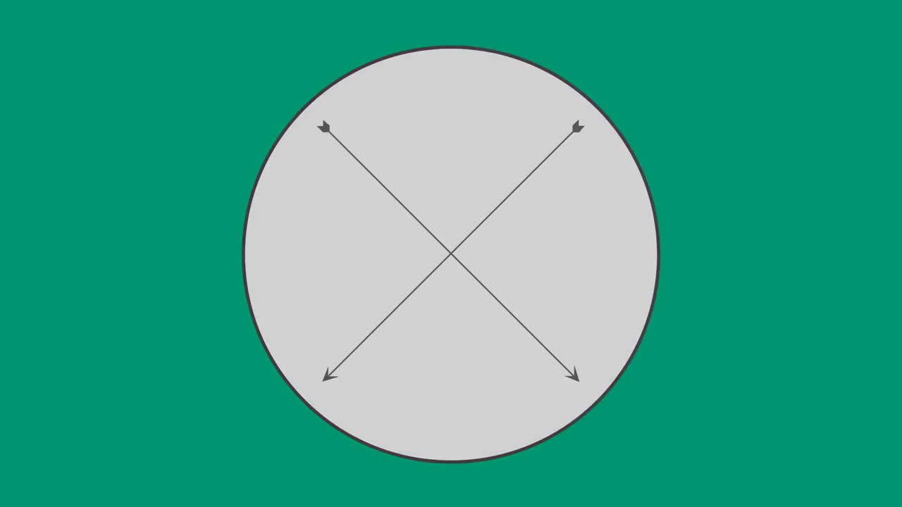 flecha cruzada en círculo