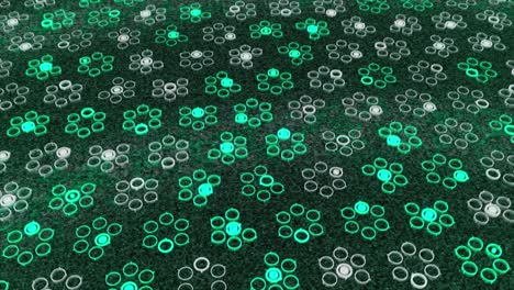 abstract geometric pattern of circles and hexagons