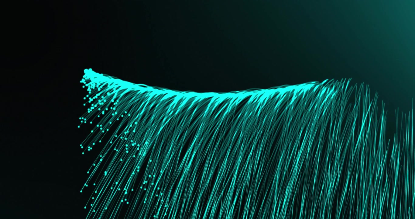 Animazione di scie luminose su sfondo nero
