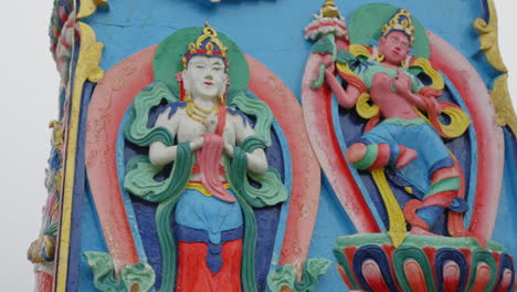 Detail-close-up-moving-shot-of-Gate-of-Monastery-in-Nepal