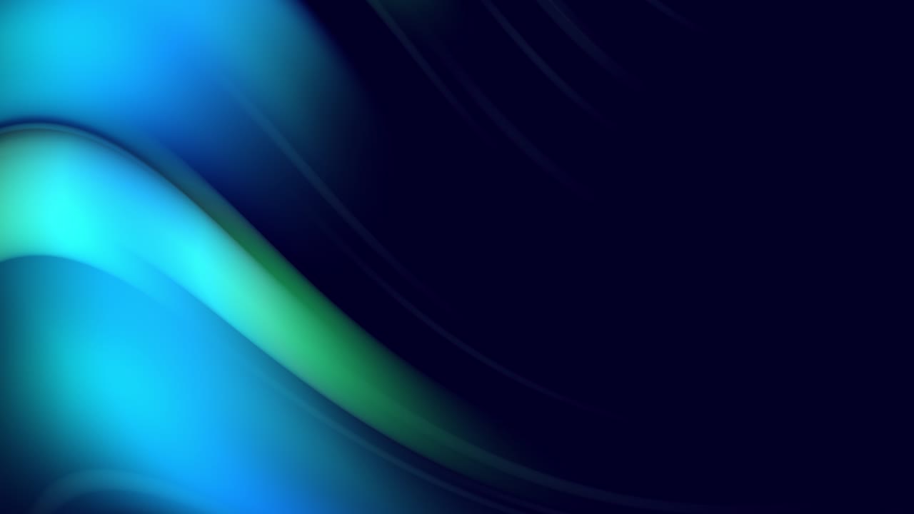 el gradiente espiral abstracto gira. las líneas curvas retorcidas giran como un fondo abstracto creativo con un gradiente líquido de colores verdes y azules se mezclan lentamente con el espacio de copia. animación en bucle suave de 4k.