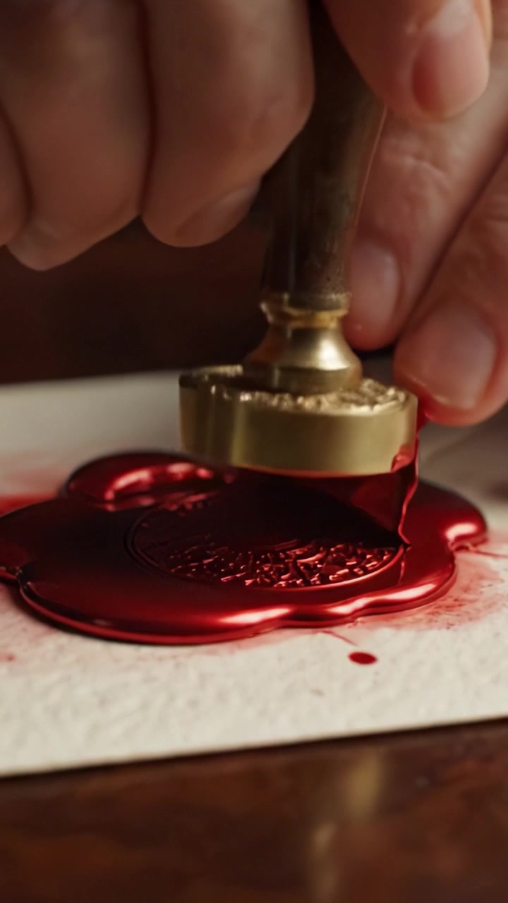 Creazione di un sigillo di ceralacca unico: un processo passo-passo per creare un bellissimo abbellimento con sigillo di ceralacca rosso per lettere e opere d'arte.