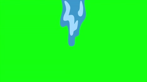 water transition element hand drawn on a green screen. 4k quality