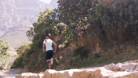 woman jogging in the countryside