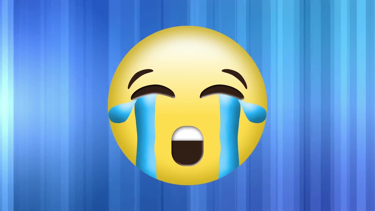 animación digital de diseños decorativos rojos abstractos sobre el llanto contra un fondo de gradiente azul