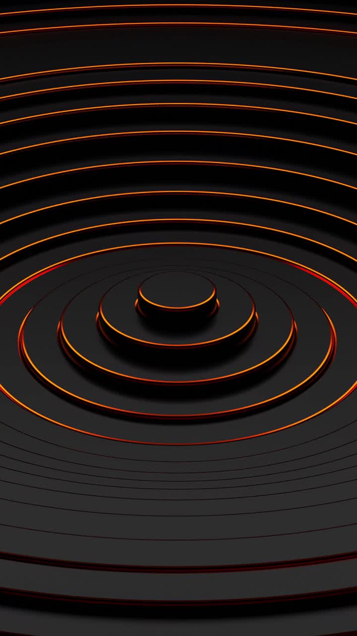 fondo negro con círculo rojo y amarillo y fondo negro con círculos rojos y amarillos. animación en bucle vertical