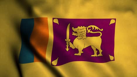 sri lanka flag waving in the wind. national flag of sri lanka. sign of sri lanka seamless loop animation. 4k