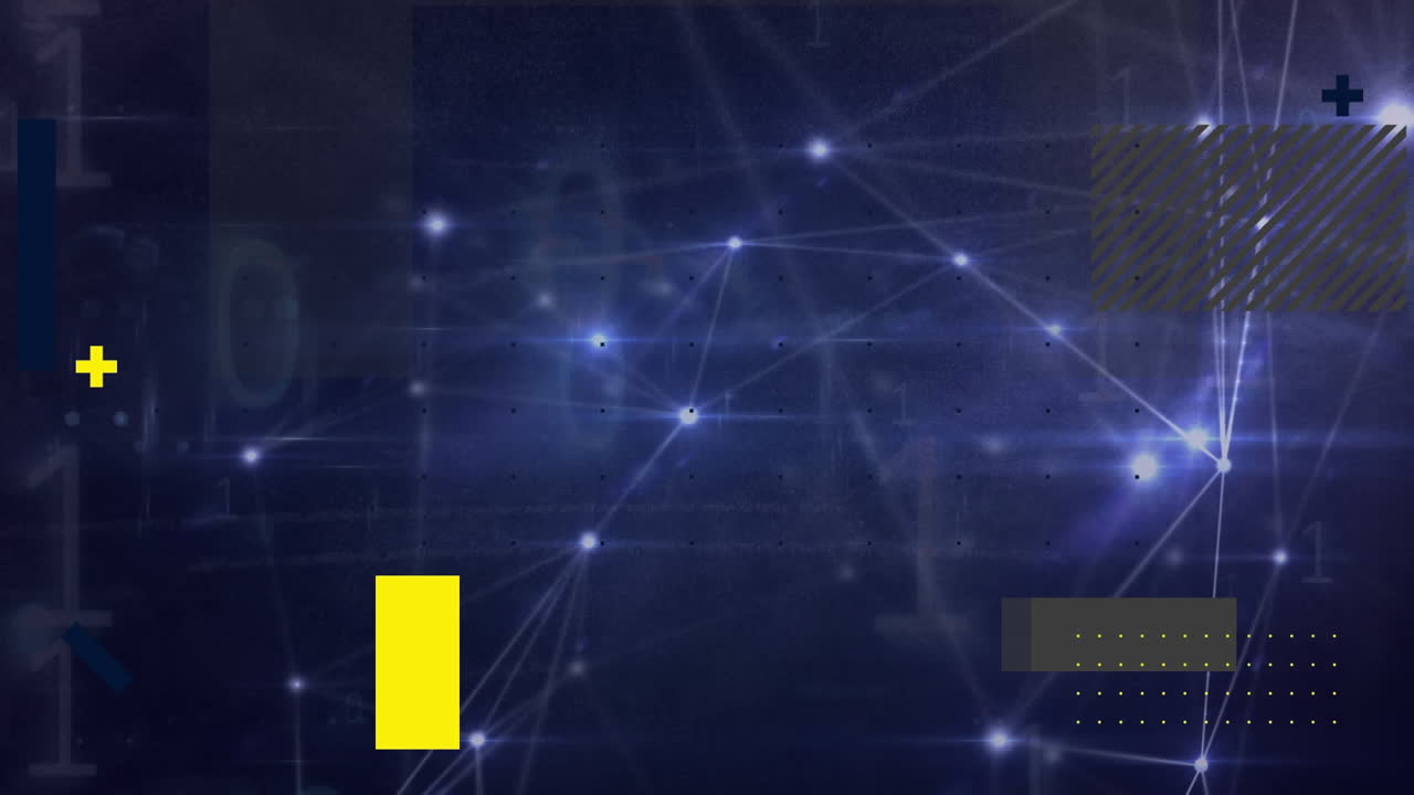 Animation of network of connections over binary code