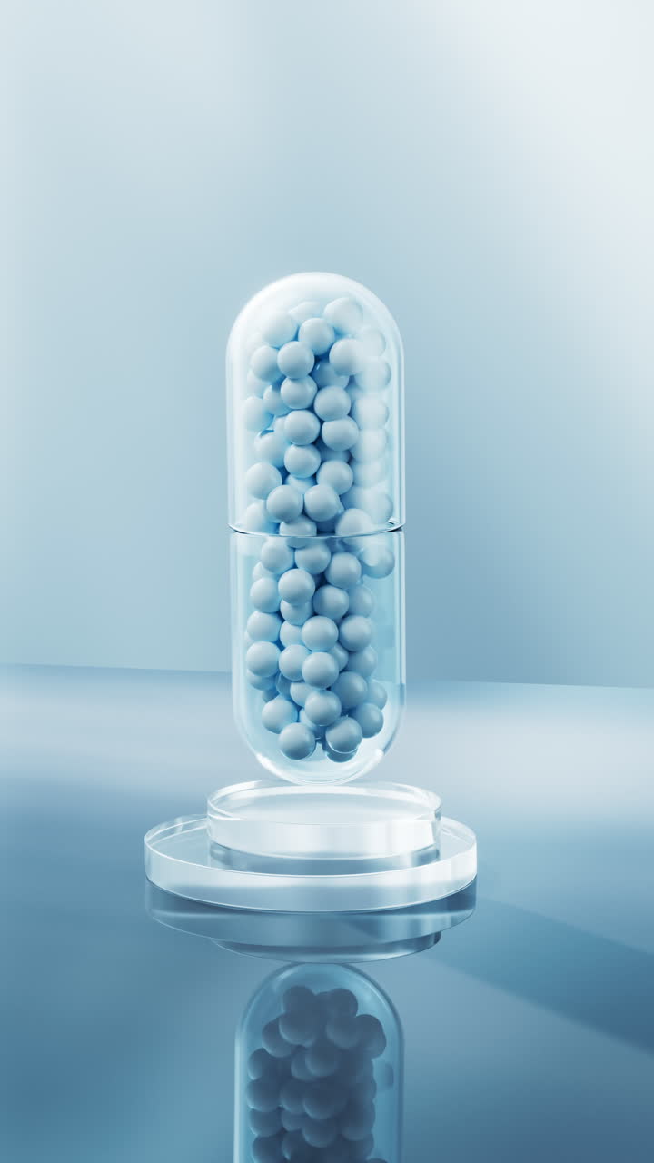 cápsula médica con concepto médico, renderización en 3d.