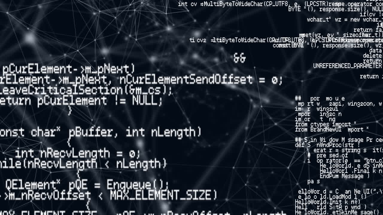 animation du réseau de connexions sur le traitement des données