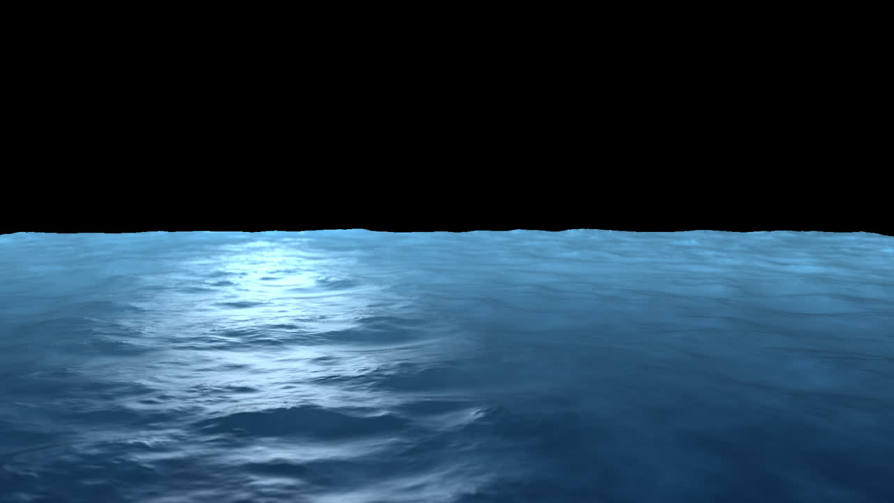 Ciclo continuo di onde oceaniche con sfondo trasparente (Canale alfa)