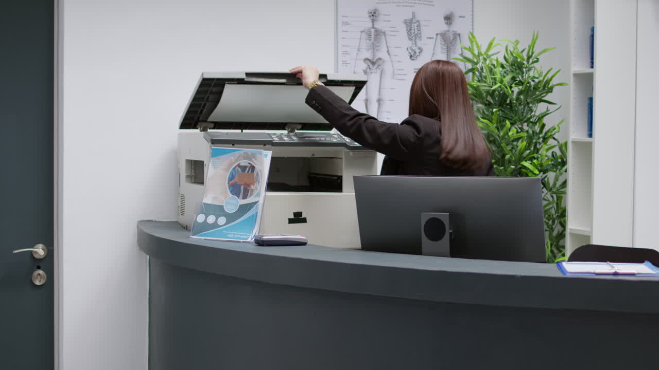 Medical Reception Area with Staff and Patients