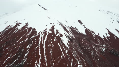 Aerial-View-of-Ice-Caps-Above-Lava-Hills
