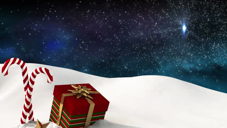 animación digital de la nieve cayendo sobre la caña de azúcar