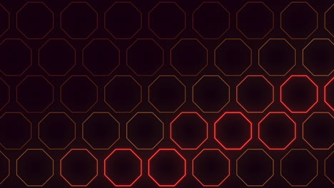 diseño geométrico hexágonos rojos oscuros sobre fondo negro