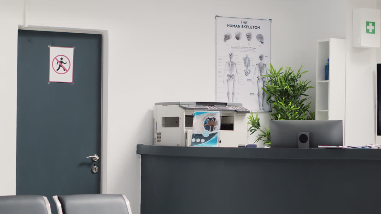 Reception front desk in medical clinic