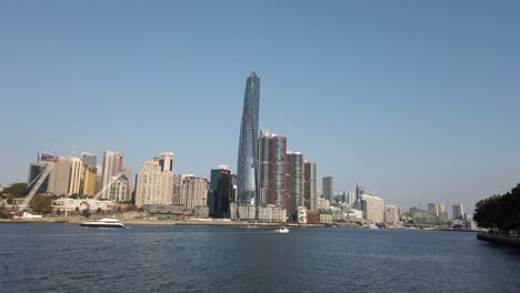 Vista-De-La-Ciudad-De-Barangaroo-Desde-Balmain-East,-Nsw-En-Australia---Plano-Amplio-Y-Estático