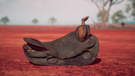 old saddle in the outback