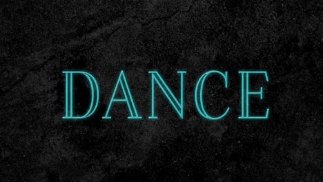 animation of dance text sparking in blue 4k