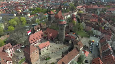 april 2024 - 4k aerial of nuremberg, bavaria, germany