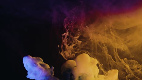 colorful smoke rising in black background -graphics