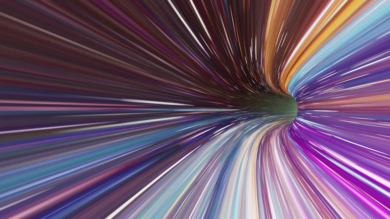 un agujero de gusano super rápido y colorido volando a través de un bucle