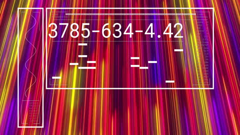 animación del procesamiento de datos digitales sobre senderos de luz