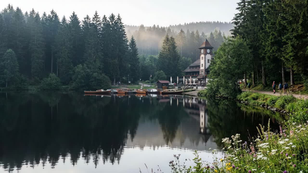 Il pittoresco lago Titisee nella Foresta Nera, Germania