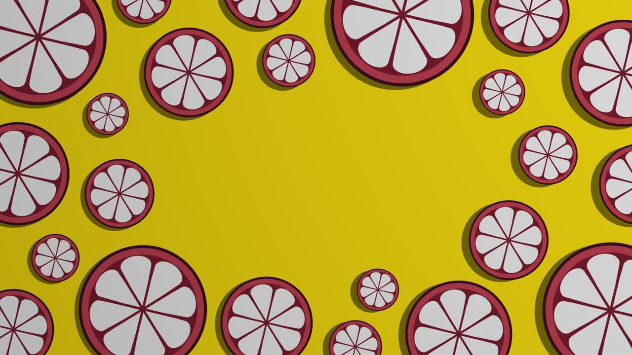 patrón de rebanadas giratorias de mangostán y espacio de copia