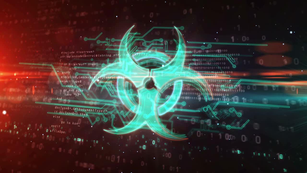 생물학적 위험 기호 추상 루프 가능한 애니메이션