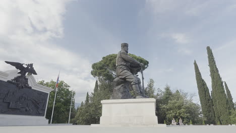 monument to a soldier in a park