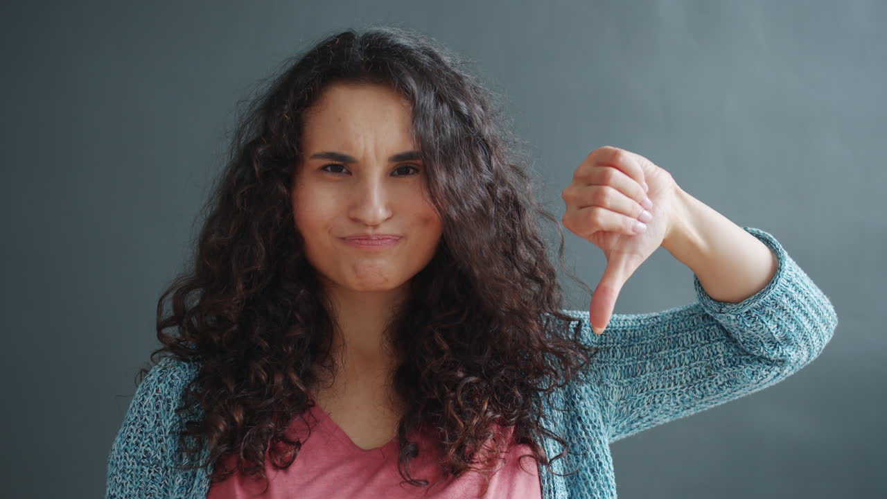 Woman showing disapproval