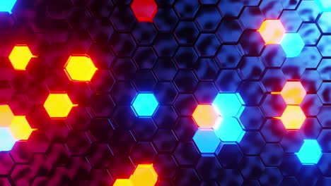 abstract hexagonal pattern with glowing colors