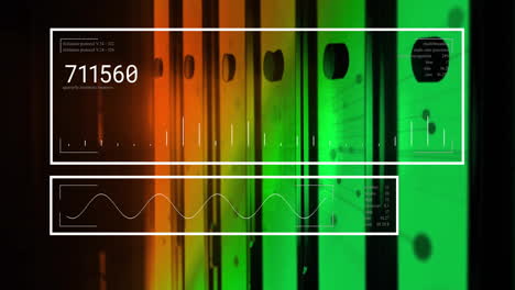 animación del procesamiento de datos digitales a través de servidores informáticos