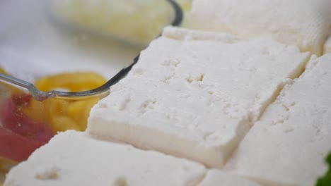 white cheese display