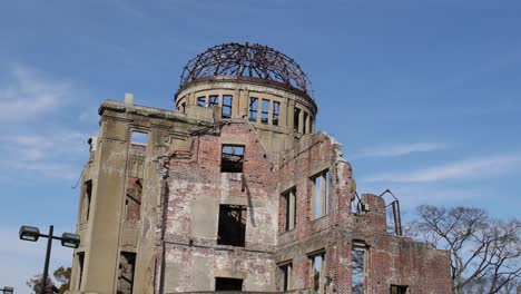 sequential views of the hiroshima peace memorial dome.