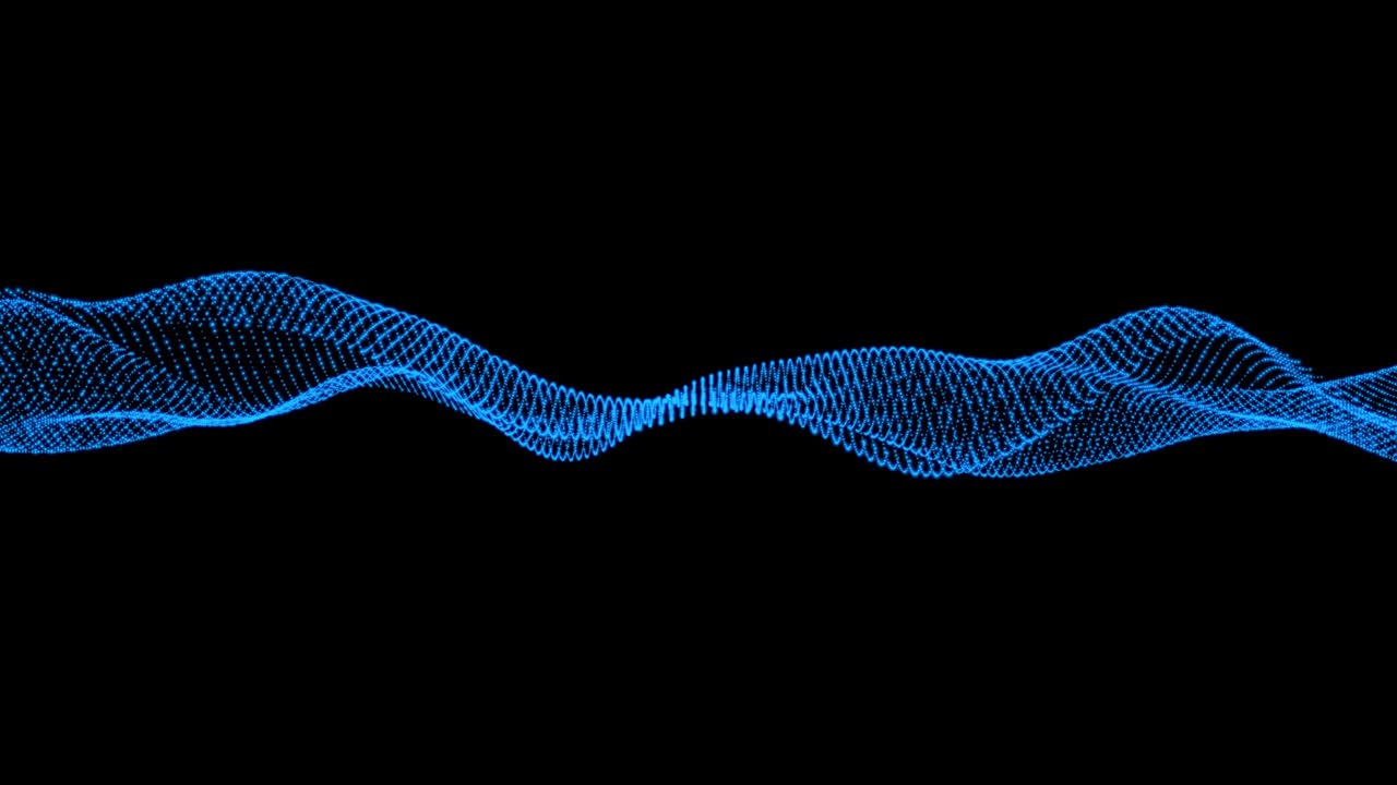 gráfico de movimiento de onda de partículas azules de bucle abstracto