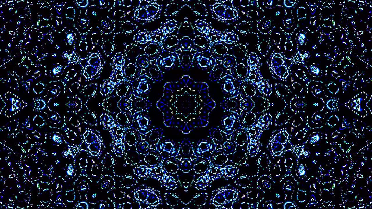 hermoso caleidoscopio abstracto que brilla, una luz radiante que regula los movimientos sutiles