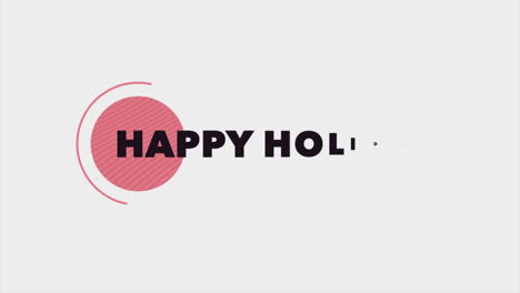 cheerful happy holidays red circle, with black text and white background