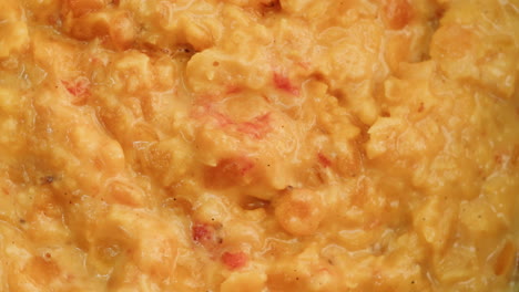 closeup of mashed lentils