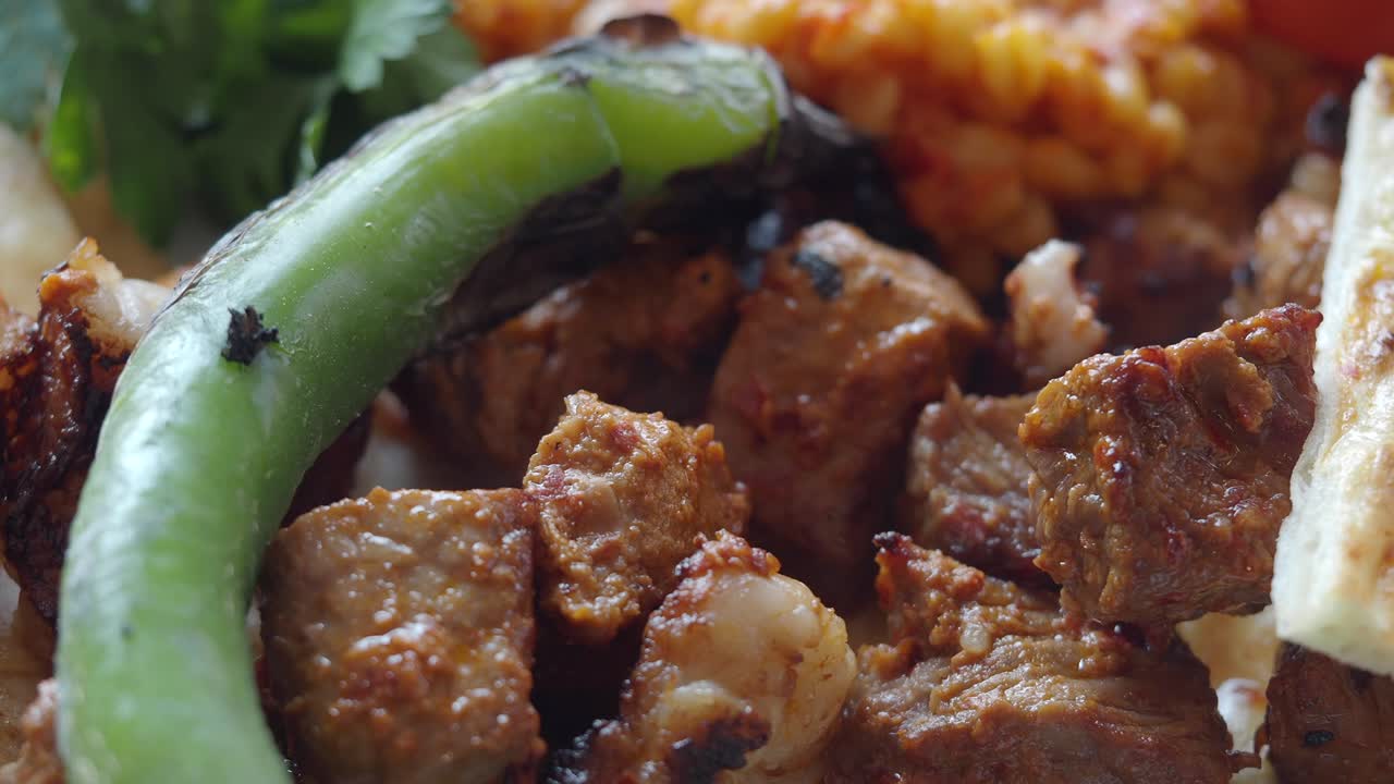 Turkish Kebap with Pita and Side Dish