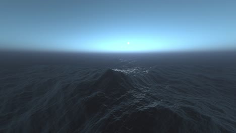 el atardecer del océano alienígena
