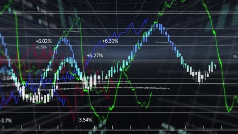 financial data processing against black background