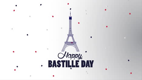 feliz celebración del día de la bastilla con la escena de la torre eiffel