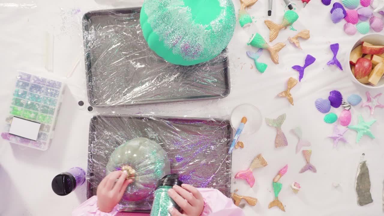 decoración de calabazas artísticas con brillo