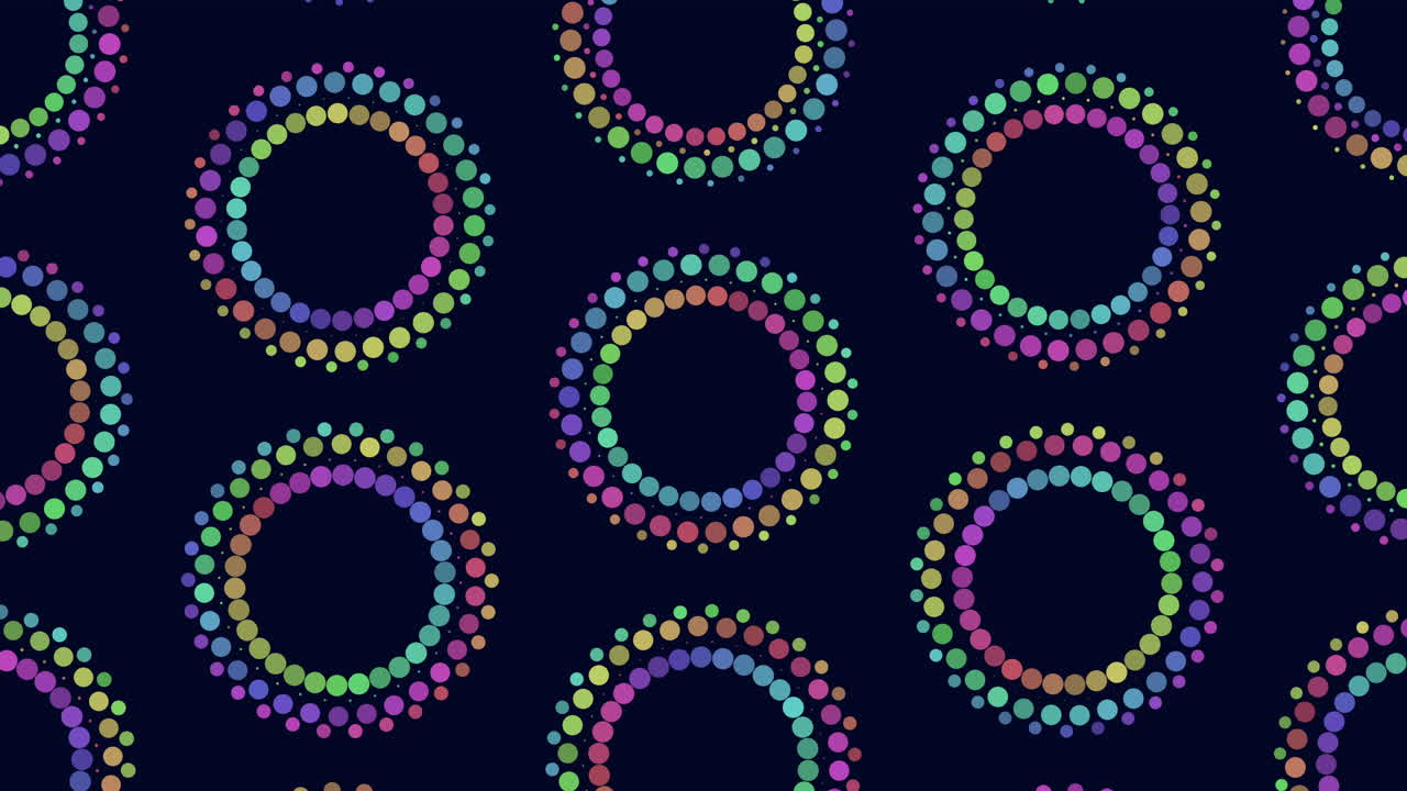 patrón geométrico de círculos coloridos abstractos en filas