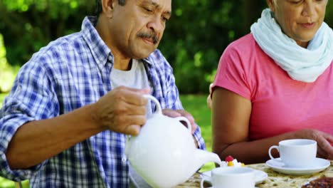 Senior-couple-drinking-tea